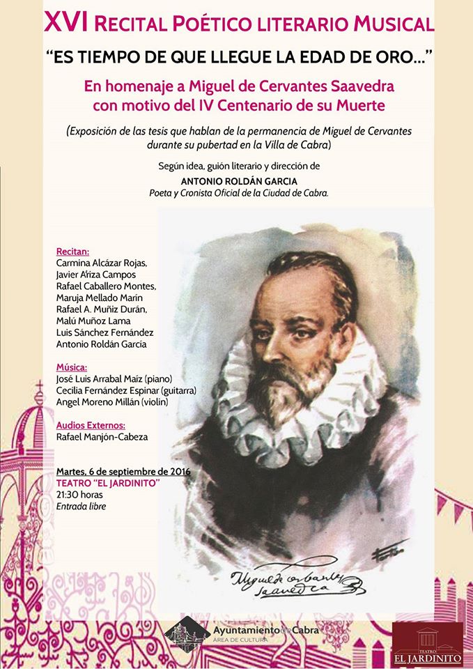 XVI Recital Poético Literario Musical en homenaje de Miguel de Saavedra. 2016